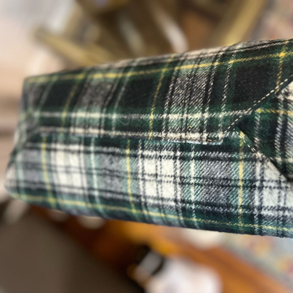 Frances Valentine Green Black White Plaid Shoulder Bag